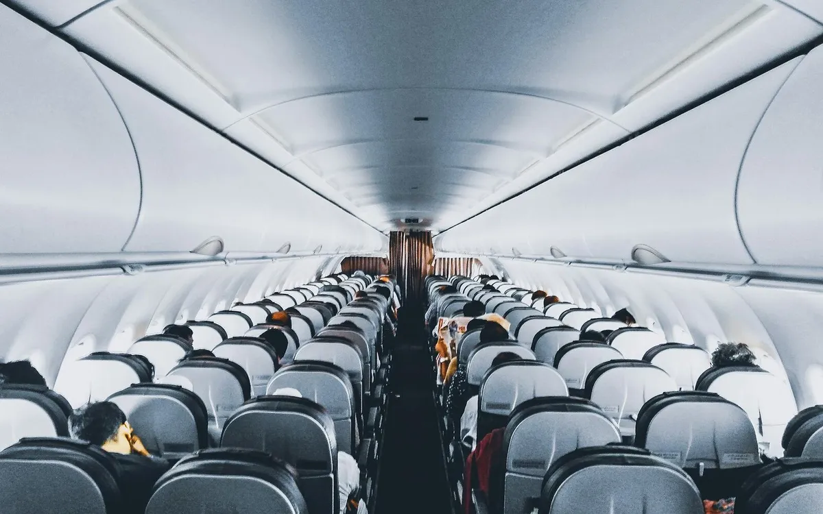Aircraft cabin representing onward route planning for China 240-hour visa-free transit
