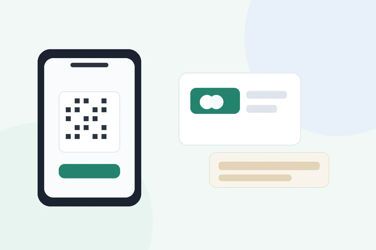 Clean mobile wallet, card, and cash backup concept image for WeChat Pay setup