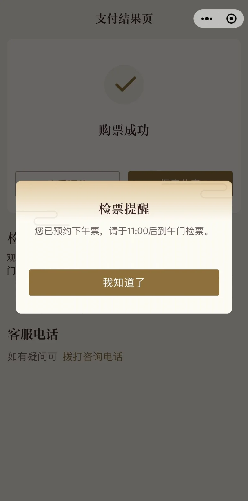Mobile ticket reminder showing why attraction entry time windows should be checked